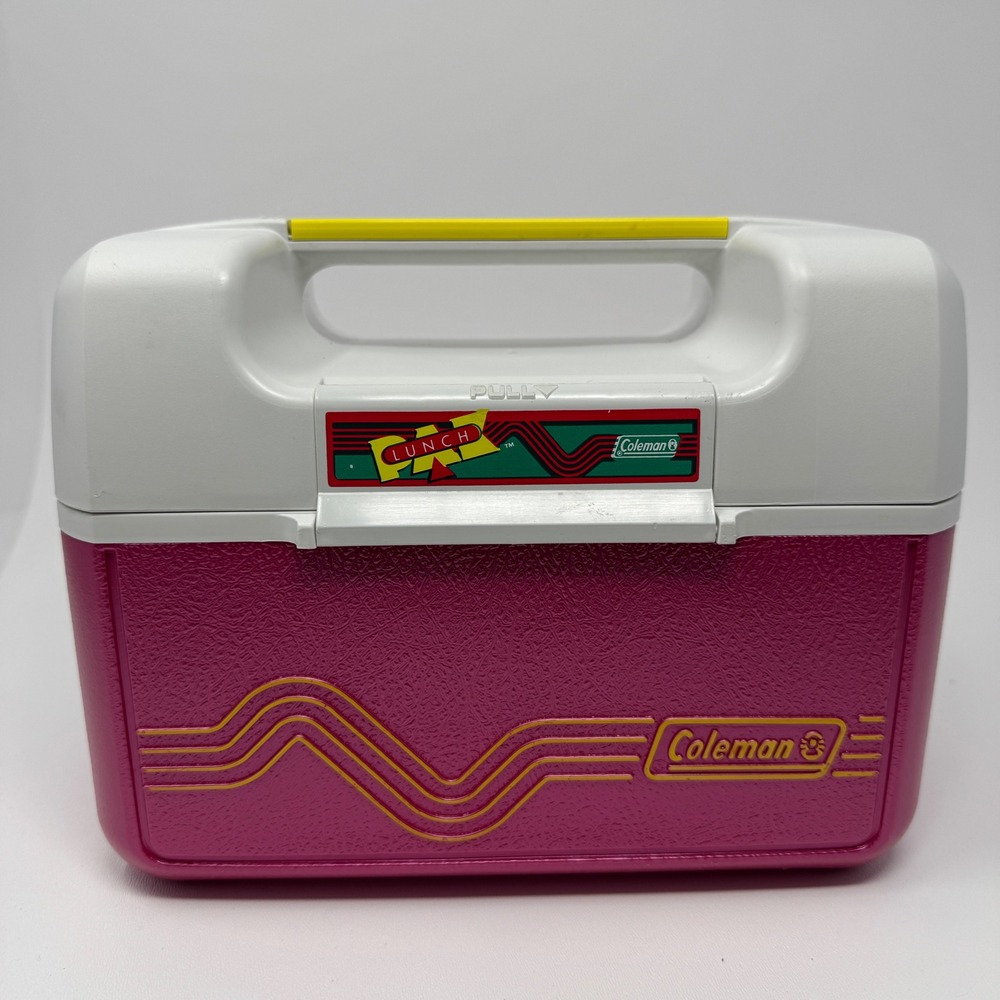 Vintage Coleman Lunch Pak Cooler Pink White Model 5202 5203 5204 Retro 90s